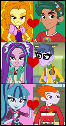 Size: 888x1696 | Tagged: safe, artist:shipper anon, artist:themexicanpunisher, edit, screencap, adagio dazzle, aria blaze, heath burns, microchips, sonata dusk, timber spruce, equestria girls, g4, my little pony equestria girls, my little pony equestria girls: rainbow rocks, ariachips, background human, cropped, female, heathdusk, male, shipping, shipping domino, straight, the dazzlings, timberdazzle