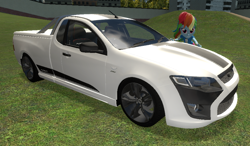 Size: 930x544 | Tagged: safe, artist:didgereethebrony, rainbow dash, equestria girls, g4, 3d, car, female, ford, ford falcon, fpv, gmod, pursuit, solo, ute, vehicle