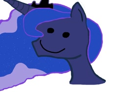 Size: 800x600 | Tagged: safe, artist:andel, princess luna, alicorn, pony, g4, 1000 hours in ms paint, crown, disembodied head, female, jewelry, mare, meme, regalia, simple background, smiling, white background