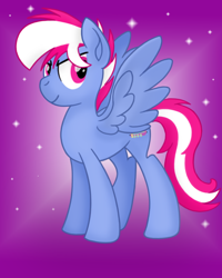 Size: 2000x2500 | Tagged: safe, artist:steam-loco, oc, oc only, oc:steam loco, pegasus, pony, high res, looking back, male, movie accurate, pegasus oc, solo, spread wings, standing, stars, wings