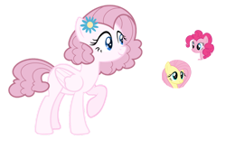 Size: 1024x637 | Tagged: safe, artist:sapphiretwinkle, fluttershy, pinkie pie, pegasus, pony, g4, female, magical lesbian spawn, mare, offspring, parent:fluttershy, parent:pinkie pie, parents:flutterpie, simple background, transparent background