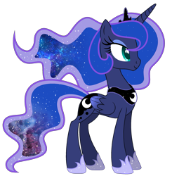 Size: 2075x2115 | Tagged: safe, artist:whiteplumage233, princess luna, alicorn, pony, g4, ethereal mane, female, galaxy mane, high res, mare, simple background, solo, transparent background
