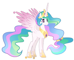Size: 2312x1865 | Tagged: safe, artist:whiteplumage233, princess celestia, alicorn, pony, g4, colored wings, colored wingtips, female, mare, simple background, solo, transparent background