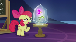 Size: 1920x1080 | Tagged: safe, screencap, apple bloom, pony, g4, growing up is hard to do, female, flower, solo, wishing flower