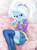 Size: 520x703 | Tagged: safe, alternate version, artist:charliexe, trixie, equestria girls, g4, adorasexy, alternate hairstyle, babysitter trixie, bed, bedroom, bedroom eyes, clothes, cute, diatrixes, female, hoodie, looking at you, pigtails, schrödinger's pantsu, sexy, smiling at you, socks, solo, thigh highs, zettai ryouiki