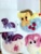 Size: 720x960 | Tagged: safe, artist:rai_ra, applejack, pinkie pie, twilight sparkle, g4, chibi, cute, handmade, irl, japan ponycon, photo, smol, wool