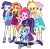 Size: 968x956 | Tagged: safe, edit, edited screencap, editor:larryboyfan1996, screencap, applejack, fluttershy, pinkie pie, rainbow dash, rarity, sci-twi, sunset shimmer, twilight sparkle, equestria girls, g4, my little pony equestria girls: better together, applejack's hat, background removed, boots, clothes, converse, cowboy boots, cowboy hat, cute, dashabetes, diapinkes, feet, geode of empathy, geode of fauna, geode of shielding, geode of sugar bombs, geode of super speed, geode of super strength, geode of telekinesis, glasses, hat, high heels, hug, humane five, humane seven, humane six, jackabetes, jacket, jewelry, leather, leather jacket, looking at you, magical geodes, necklace, not a vector, one eye closed, open mouth, raribetes, rarity peplum dress, sandals, shimmerbetes, shoes, shyabetes, simple background, smiling, smiling at you, tank top, transparent background, twiabetes, vector, vest, wink, winking at you