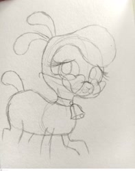 Size: 2468x3131 | Tagged: safe, artist:imposter dude, pom (tfh), lamb, sheep, them's fightin' herds, community related, female, high res, pencil, solo, traditional art