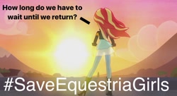 Size: 1088x593 | Tagged: safe, edit, edited screencap, screencap, sunset shimmer, equestria girls, g4, my past is not today, caption, image macro, meta, op can't let go, save equestria girls, text, twitter