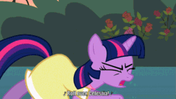 Size: 853x480 | Tagged: safe, edit, edited screencap, screencap, twilight sparkle, g4, season 2, sweet and elite, animated, chuck berry, clothes, dancing, do the sparkle, dress, female, song reference