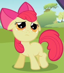 Size: 671x765 | Tagged: safe, screencap, apple bloom, earth pony, pony, g4, lesson zero, adorabloom, cropped, cute, female, floppy ears, solo