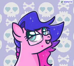 Size: 1280x1136 | Tagged: safe, artist:redpalette, oc, earth pony, pony, bust, cute, earth pony oc, glasses, portrait, smiling