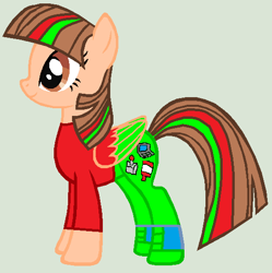 Size: 540x542 | Tagged: safe, oc, oc only, oc:firefly solstice, pegasus, pony, base used, clothes, deviantart green, female, green background, mare, simple background, solo