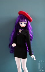 Size: 2551x4095 | Tagged: safe, artist:sudn_fox, rarity, human, g4, 2010s, 2019, becoming popular, beret, doll, female, girly, hat, humanized, irl, photo, solo, toy