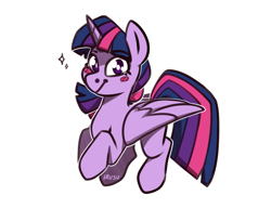 Size: 1591x1223 | Tagged: safe, artist:lrusu, part of a set, twilight sparkle, alicorn, pony, g4, blush sticker, blushing, female, looking at you, mare, simple background, solo, twilight sparkle (alicorn), white background