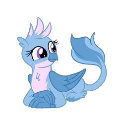 Size: 1280x1335 | Tagged: dead source, safe, artist:rubyg242, oc, oc only, oc:river, hippogriff, hippogriffon, hybrid, female, interspecies offspring, offspring, parent:gallus, parent:silverstream, parents:gallstream, prone, simple background, solo, transparent background