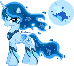 Size: 1920x1713 | Tagged: safe, artist:limedazzle, oc, oc only, oc:aqua splash, alicorn, pony, alicorn oc, concave belly, female, horn, mare, show accurate, simple background, slender, solo, thin, transparent background, wings