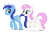 Size: 1770x1152 | Tagged: safe, artist:third uncle, minuette, twinkleshine, pony, unicorn, g4, it's about time, background pony, duo, duo female, female, mare, simple background, smiling, transparent background, walking