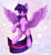 Size: 2200x2408 | Tagged: safe, artist:avrameow, twilight sparkle, alicorn, pony, g4, abstract background, female, flying, high res, horn, looking at you, mare, solo, spread wings, stars, twilight sparkle (alicorn), wings