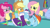 Size: 540x303 | Tagged: safe, screencap, applejack, fluttershy, pinkie pie, rainbow dash, tank, earth pony, pegasus, pony, g4, my little pony: friendship is magic, tanks for the memories, azteca 7, crying, rainbow dash's bedroom, rainbow dash's house, tv azteca