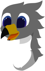 Size: 3673x5725 | Tagged: safe, alternate version, artist:skylarpalette, oc, oc only, oc:blitz streak, griffon, beak, bust, griffon oc, happy, lineless, male, open beak, open mouth, simple background, simple shading, smiling, solo, transparent background