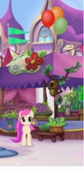 Size: 208x424 | Tagged: safe, screencap, fuchsia orchid, earth pony, pony, g4, my little pony: the movie, background pony, balloon, cropped, female, mare, we got this together
