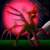 Size: 5800x5800 | Tagged: safe, artist:florarena-kitasatina/dragonborne fox, oc, oc only, oc:neon razorblade, pony, absurd resolution, anime hair, blood moon, changeling legs, donut steel, hybrid oc, joke oc, leonine tail, moon, multicolored hair, rainbow eyes, rainbow hair, raised hoof, razor blade, red and black oc, redraw, rock, scar, shading, signature, watermark