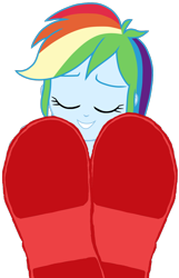 Size: 718x1113 | Tagged: safe, artist:anthonygoody, rainbow dash, equestria girls, g4, clothes, feet, female, fetish, foot fetish, shoes, simple background, solo, transparent background