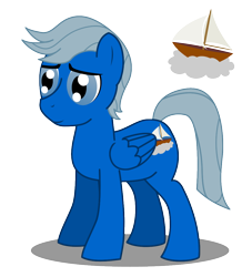 Size: 1000x1100 | Tagged: safe, artist:warren peace, oc, oc only, oc:sky chaser, pegasus, pony, cutie mark, male, sailboat, shadow, simple background, solo, stallion, transparent background, vector
