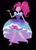 Size: 1280x1793 | Tagged: safe, artist:rlynn-art, artist:sketchysketchiness, pinkie pie, equestria girls, g4, my little pony equestria girls: legend of everfree, black background, clothes, crystal gala, crystal gala dress, deviantart watermark, dress, eyes closed, female, obtrusive watermark, signature, simple background, skirt, smiling, solo, watermark, wide skirt