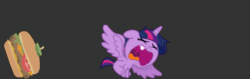 Size: 747x235 | Tagged: safe, artist:ma.no.m.ca, artist:ravecrocker, twilight sparkle, alicorn, pony, ail-icorn, g4, interseason shorts, abuse, animated, baby, baby pony, babylight sparkle, borgarposting, burger, cheeseburger, context is for the weak, crying, crylight sparkle, cute, eyes closed, female, foal, food, gif, gifcam, gray background, hamburger, oecake, plate, simple background, solo, tooth, twiabetes, twilight sparkle (alicorn), twilybuse, vector, wat, younger