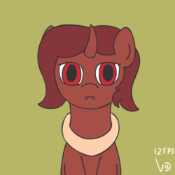 Size: 800x800 | Tagged: safe, artist:vohd, oc, oc only, oc:flechette, changeling, g4, animated, commission, cute, female, frame by frame, red changeling, solo, squigglevision