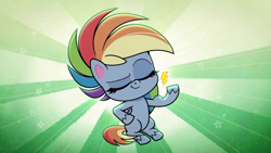 Size: 1920x1080 | Tagged: safe, screencap, rainbow dash, pegasus, pony, g4, g4.5, my little pony: pony life, female, flexing, mare, solo