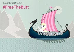 Size: 842x595 | Tagged: safe, oc, oc:aryanne, earth pony, pony, #freethebutt, boat, poster, smiling