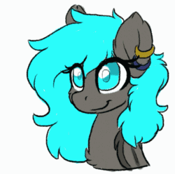 Size: 651x647 | Tagged: safe, artist:lionbun, oc, oc only, bat pony, pony, g4, animated, blowing a kiss, commission, cute, female, frame by frame, gif, mare, profile picture, solo, squigglevision