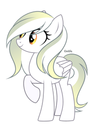 Size: 2207x2717 | Tagged: safe, artist:mint-light, oc, oc only, pegasus, pony, eyelashes, high res, pegasus oc, raised hoof, simple background, smiling, solo, transparent background, wings