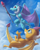 Size: 1600x2000 | Tagged: safe, artist:auroriia, artist:rocket-lawnchair, princess ember, smolder, dragon, g4, bloodstone scepter, collaboration, dragon lord ember, dragoness, duo, female, flying, looking at each other, smiling