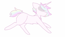 Size: 800x450 | Tagged: safe, artist:shinningblossom12, oc, oc only, oc:sugar, pony, unicorn, animated, gif, horn, running, simple background, solo, unicorn oc, white background