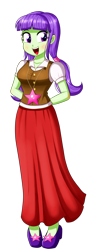 Size: 604x1696 | Tagged: safe, artist:the-butch-x, starlight, equestria girls, g4, background human, breasts, busty starlight, butch's stickers, clothes, cute, female, hands behind back, happy, long skirt, open mouth, simple background, skirt, smiling, solo, stickers x, transparent background