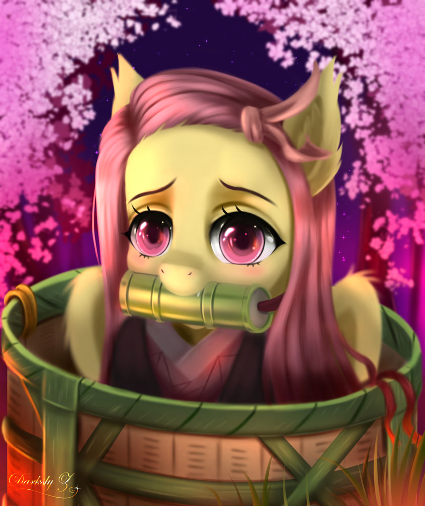 2391403 Safe Artist Darksly Fluttershy Bat Pony Pegasus Pony