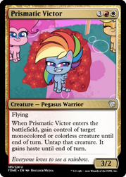 Size: 375x523 | Tagged: safe, edit, applejack, pinkie pie, rainbow dash, pony, g4.5, my little pony: pony life, the best of the worst, ccg, female, flower, magic the gathering, mare, trading card, trading card edit
