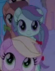 Size: 375x487 | Tagged: safe, screencap, earth pony, pony, g4, my little pony: the movie, background pony, cropped, cute, happy, op i can't see shit, pigtails, unnamed character, unnamed pony