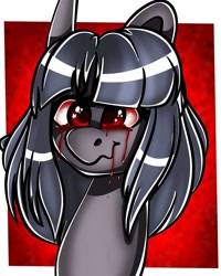 Size: 960x1200 | Tagged: safe, artist:tessa_key_, oc, oc only, earth pony, pony, blood, bust, crying, earth pony oc, solo, tears of blood