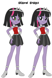 Size: 1920x2882 | Tagged: safe, artist:lhenao, oc, oc only, oc:shadow sparks, human, equestria girls, g4, next generation, offspring, parent:king sombra, parent:twilight sparkle, parents:twibra, simple background, solo, transparent background