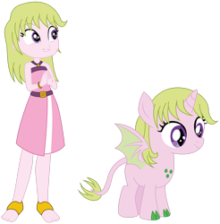 Size: 1920x1951 | Tagged: safe, artist:lhenao, oc, oc only, oc:flame jewel, dracony, dragon, human, hybrid, unicorn, equestria girls, g4, interspecies offspring, offspring, parent:spike, parent:sweetie belle, parents:spikebelle, simple background, transparent background