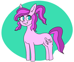 Size: 848x712 | Tagged: safe, oc, oc only, oc:violet ray, earth pony, pony, commission, hair tie, simple background, solo