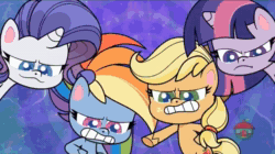 Size: 1920x1074 | Tagged: safe, screencap, applejack, fluttershy, pinkie pie, rainbow dash, rarity, twilight sparkle, alicorn, earth pony, pegasus, pony, unicorn, g4.5, my little pony: pony life, pinkie pie: hyper-helper, :3, animated, applejack's hat, bad dream, big no, cowboy hat, crazy eyes, dailymotion link, derp, dream, female, gasping, hat, hooves on face, my little pony logo, nightmare face, nightmare fuel, screaming, slasher smile, sound, sugarcube corner, talking, there is no pinkie without the pie, treehouse logo, twilight sparkle (alicorn), webm