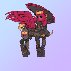 Size: 1772x1772 | Tagged: safe, artist:sourcherry, oc, oc only, oc:mending sun, pegasus, pony, fallout equestria, enclave, enclave armor, medic, solo, tabletop game