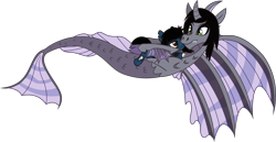 Size: 5577x2883 | Tagged: safe, artist:lightningbolt, derpibooru exclusive, earth pony, pony, siren, undead, zombie, zombie pony, g4, .svg available, bags under eyes, bloodshot eyes, bone, bring me the horizon, butt grab, butt touch, clothes, cloven hooves, curved horn, fangs, fins, fish tail, floating, gay, grope, happy, holding, horn, interspecies, kellin quinn, lidded eyes, lip piercing, long sleeves, looking at each other, male, oliver sykes, piercing, scales, shipping, shirt, show accurate, simple background, size difference, sleeping with sirens, smiling, svg, tattoo, torn ear, transparent background, vector