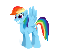 Size: 800x709 | Tagged: safe, artist:distoorted, rainbow dash, pegasus, pony, g4, backwards cutie mark, female, grin, mare, simple background, smiling, solo, transparent background